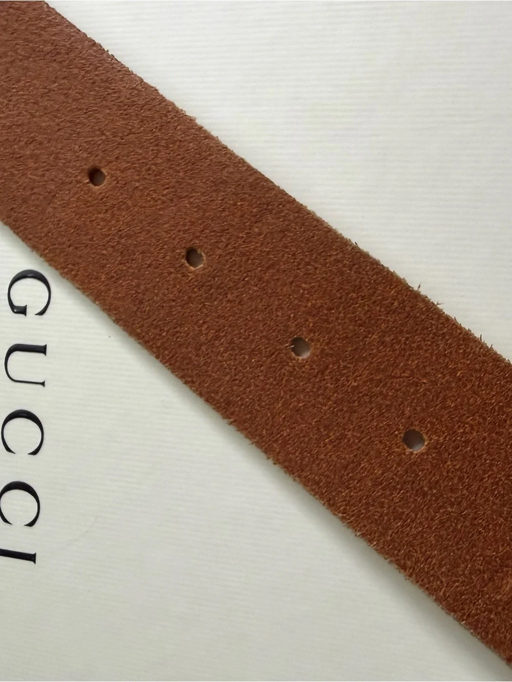 Authentic Gucci Brown Leather Double G Buckle Belt